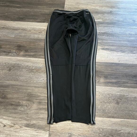 Adidas Climacool Black Gray Mens S 3-Striped Fleece Trackpants Jogger Tapered - Picture 5 of 14